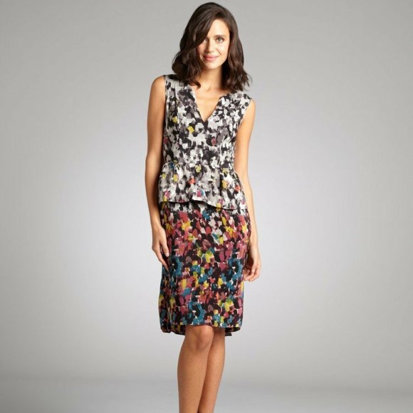 BCBG Max Azria Amalia Bordeaux Combo Dress - Picture 1 of 1